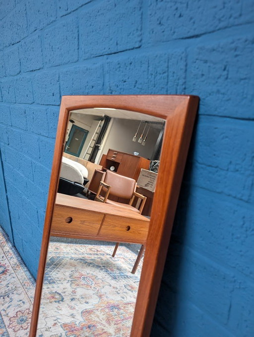 Vintage large Danish design mirror, Kai Kristiansen for Aksel Kjersgaard, 1960s