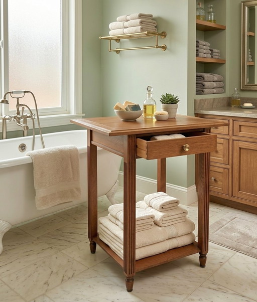 Oak side table – Architectural lines, modernist spirit 1940