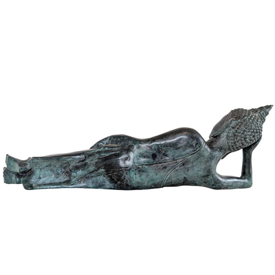 Antiker liegender Bronze-Buddha – 55cm – Bildhauerei (photo 4 of 7)