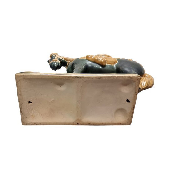 Image 1 of Tavolo vintage in ceramica con piante di cavallo