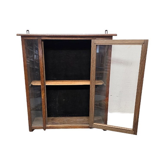 Image 1 of Alter Eichenvitrine, Mitte des 20. Jahrhunderts
