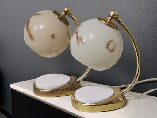 Pair of touch-sensitive bedside lamps / table lamps by Marianne Brandt, Bauhaus