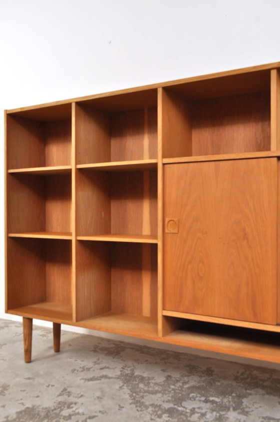 Image 1 of Vintage Danish open cabinet with sliding doors