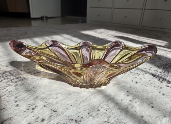 Image 1 of Vintage Mid-Century Glass Bowl – Handmade – Bohemia / Murano, 1950s