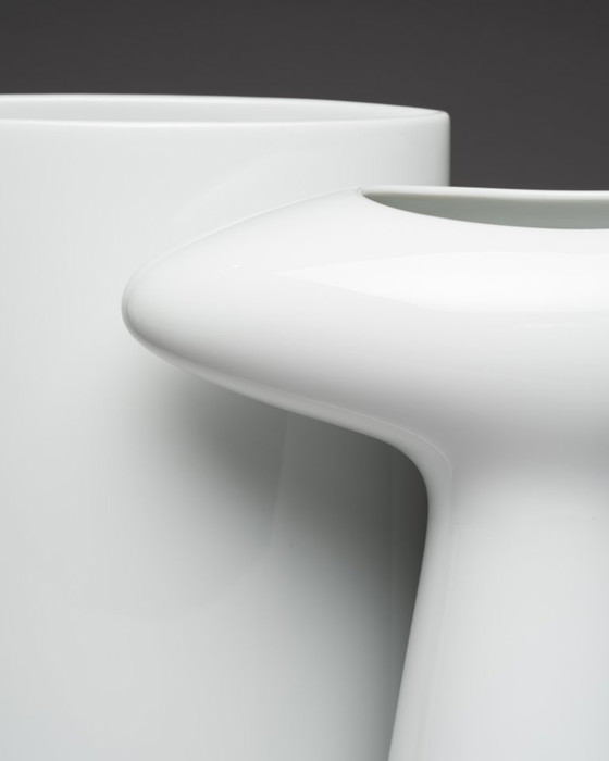 Image 1 of Duo de vases XL en porcelaine Rosenthal vintage : Michael Boehm DEBUT + Platt&Young SPIRIT