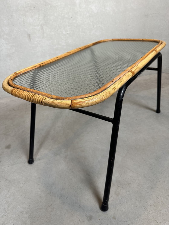 Image 1 of Table basse vintage - Bambou et fil de verre