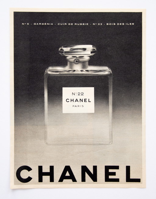 Originele Vintage Chanel No. 22 Reclameposter 1963 / Niet ingelijst / 33x25cm / Zeer goede staat / Geen herdruk