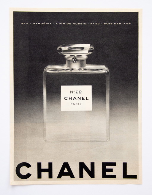 Original Vintage Chanel No. 22 Advertisement Poster 1963 / Unframed / 33x25cm / Very Good Condition / No Reprint