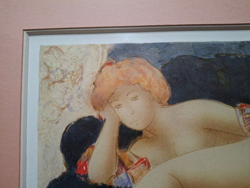 Gerahmte Lithografie von Alain Bonnefoit, signiert und nummeriert