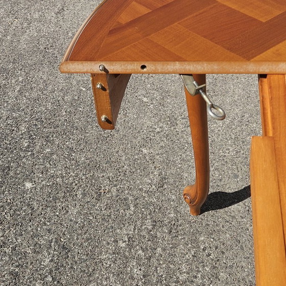 Image 1 of French Vintage Marqueterie Dining Table-Extendable Cherrywood Table-Style Louis XV-80s