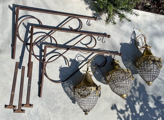 Image 1 of Klassische französische Kronleuchter-Pendelleuchte im Stil Louis XVI.