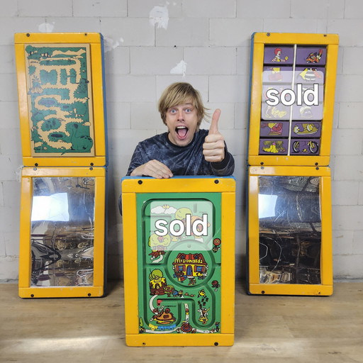 Vintage Wooden McDonald's Game Panel Wall Game Laughing Mirror