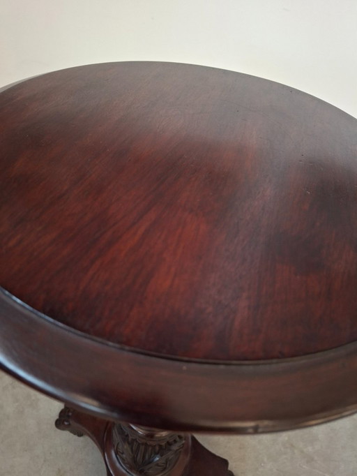 Elegante mahoniehouten planten-/bustestandaard/zuil – Vintage jaren 60