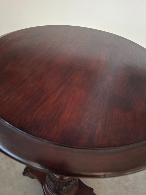 Image 1 of Elegante mahoniehouten planten-/bustestandaard/zuil – Vintage jaren 60