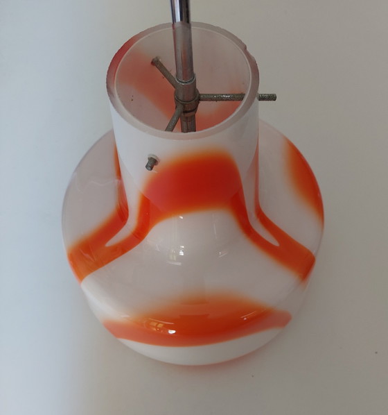 Image 1 of Lampada a sospensione arancione Murano anni '70