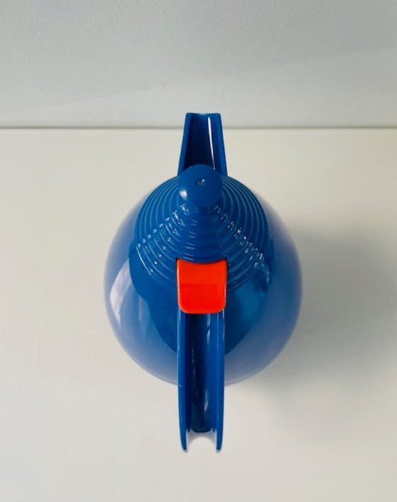 Image 1 of Bouteille isotherme vintage Leifheit Vivatherm bleue Memphis