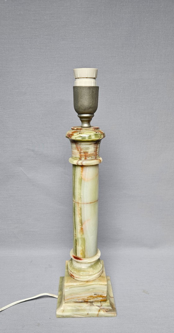 Polished Green Onyx Marble, Metal Fixture. – Table lamps (photo 6 of 12)