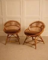 Pair of bamboo and wicker armchairs from the 1960s. – Vintage (photo 5 of 9)