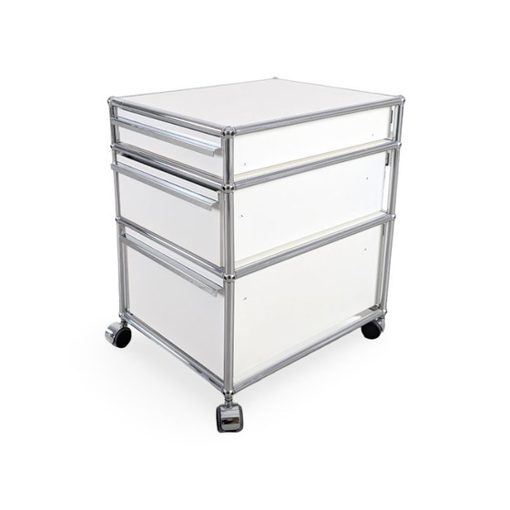 Image 1 of Armoire de bureau roulante USM Haller blanche Fritz Trolley2