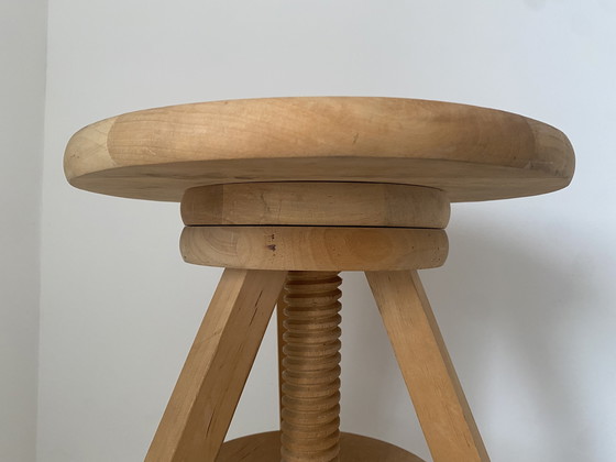 Image 1 of Sgabello da studio vintage di metà secolo - Sgabello da disegno - Sgabello da pianoforte