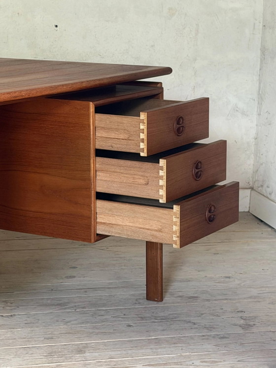 Scrivania vintage scandinava in teak, Danimarca – Scrivanie, Scandinavian (photo 4 of 12)