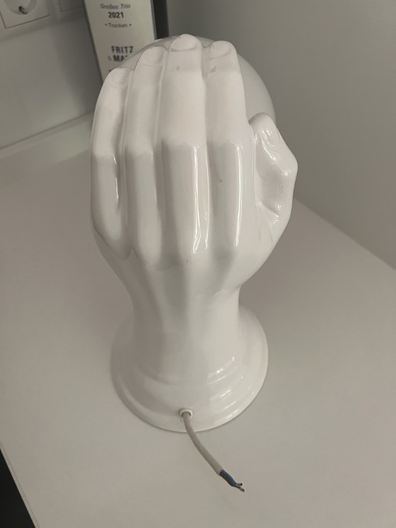 Image 1 of Leola leuchte keramieken hand met bol jaren 70