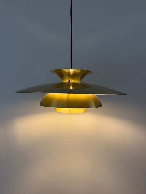 Lampada a sospensione vintage danese dorata - Stile Louis Poulsen - Lampada a sospensione di design danese I