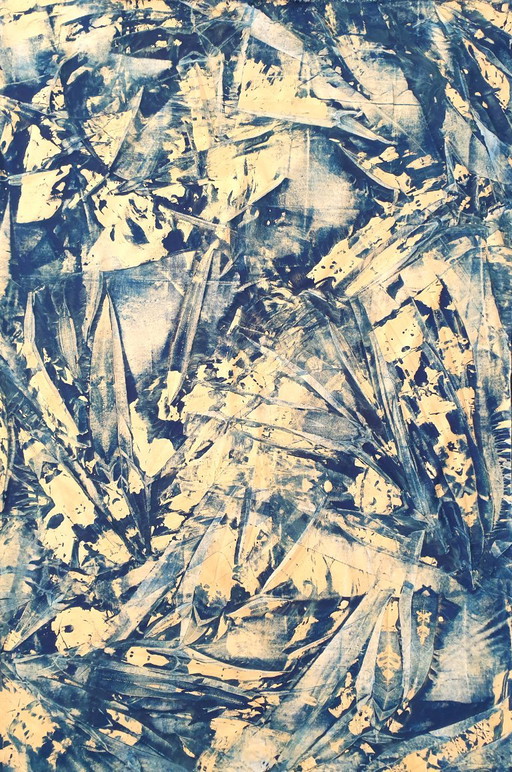 Jürgen Angeler - Blue Golden Diamond – schilderijen tekeningen, Canvas (photo 2 of 15)