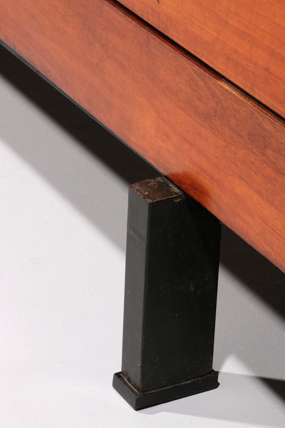 Image 1 of Vintage Wooden Bench with Storage Italiaans 1960