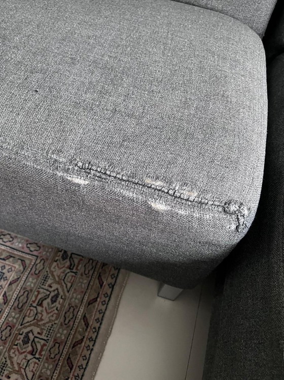 Image 1 of Gelderland 6511 grigio 3 posti + chaise longue XL