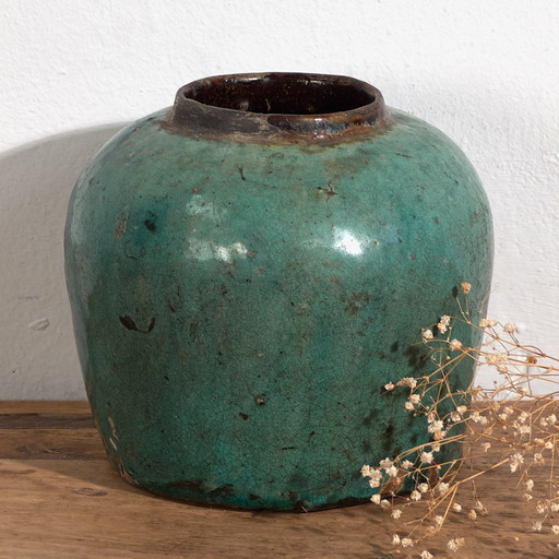 Antieke smaragdgroene vaas (ca. 1820) #13