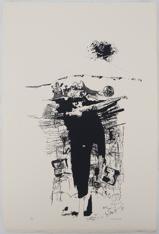 Jean-Pierre Vielfaure: Abstract Reverie, Original Signed Serigraph – lithos zeefdrukken, Paper
