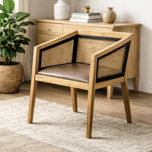 Chaise en rotin NOIR