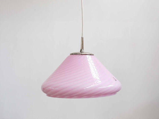 Image 1 of Vintage "Pink Murano" hanglamp, Italiaans design uit de jaren 70 (Mid-Century).