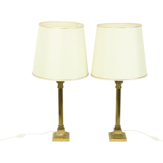 Image 1 of Coppia di lampade Hollywood Regency in ottone