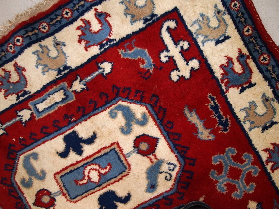 Image 1 of Tappeto kazako caucasico vintage fatto a mano, 122 cm x 185 cm, anni '70 - 1C521
