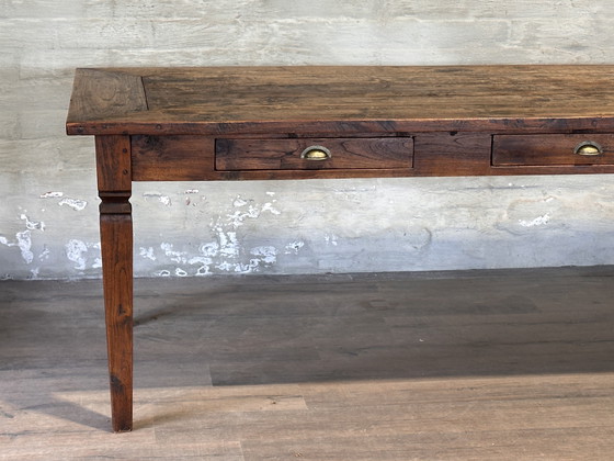 Image 1 of Table de campagne - 249 x 98 cm avec 2 tiroirs