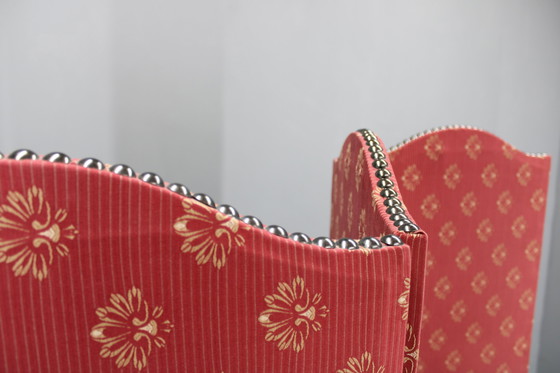 Image 1 of Antiker Paravan mit Stoff, Tschechoslowakei