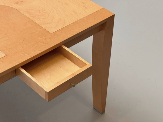 Image 1 of Extendable designer dining table by Chi Wing Lo for Giorgetti, Italy, 1990s