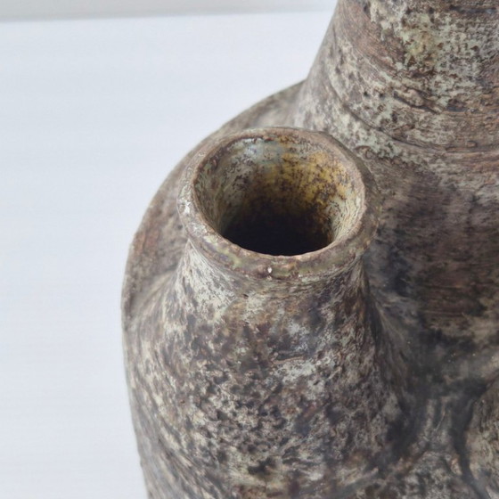 Image 1 of Vintage aardewerk vaas uit de jaren 60, drielobbig, jaren 60, DLG La Borne, Deblander Pouchain