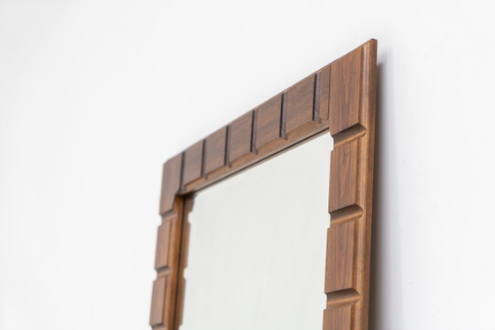 Image 1 of Sculptural graphic wall mirror (Sweden, 1960s).