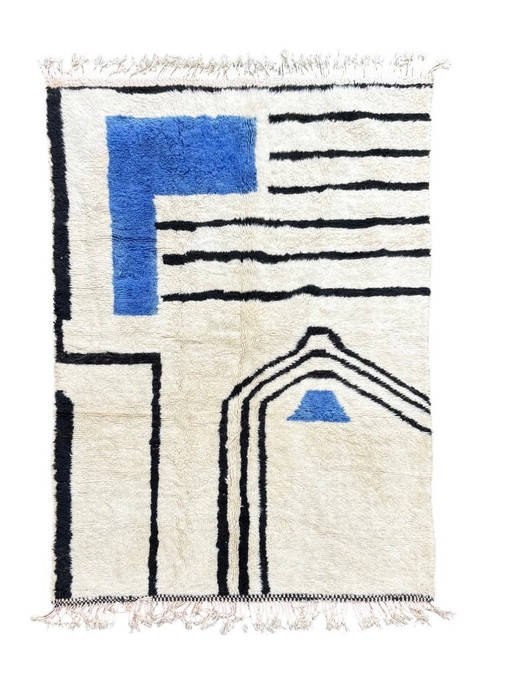 Farbenfroher marokkanischer Mrirt-Wollteppich 200x300 cm – Handgewebter Berberteppich