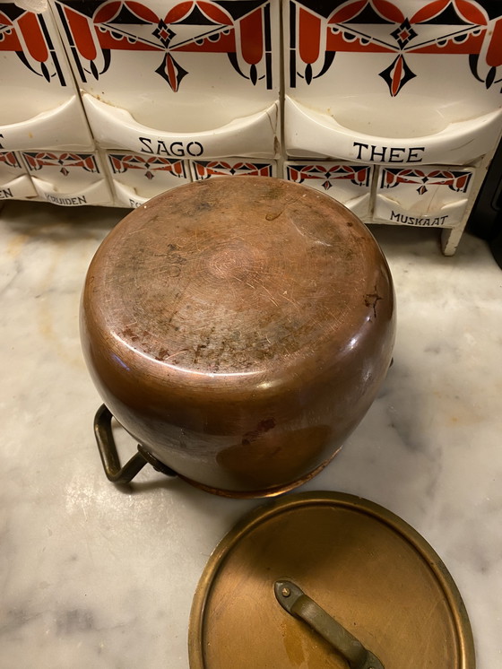 Image 1 of French jam bowl. Marmite pan