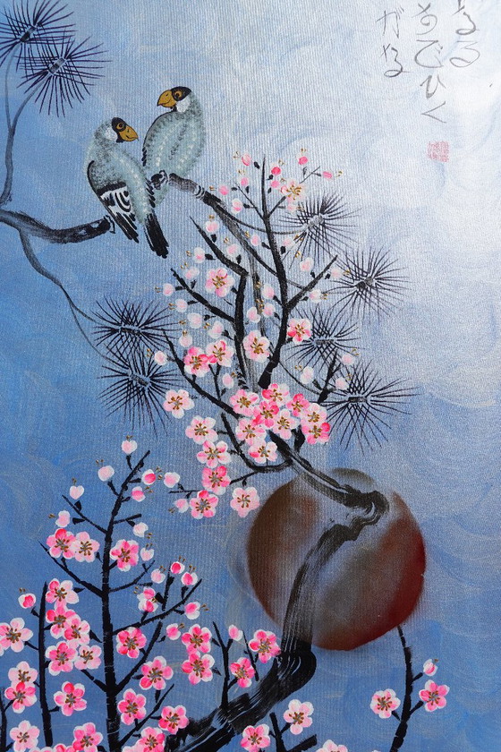 Love Birds J508 - Original Large Painting – Paintings & Drawings, Canvas (photo 6 of 12)