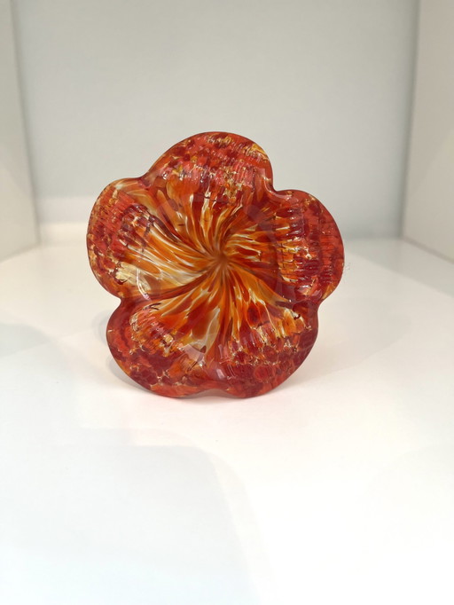 Glass art, Red Flower