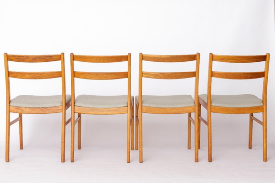 Image 1 of Set of 4 Vintage Oak Dining Chairs, 1960s Swedish Design by Alb Johansson & Söner, Hyssna