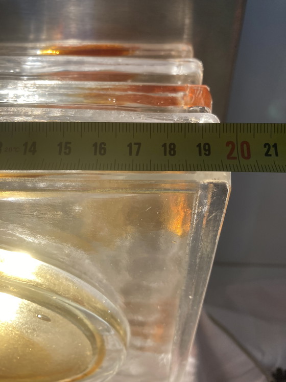 Image 1 of Applique vintage anni '70 in vetro trasparente e fumé per Poliarte