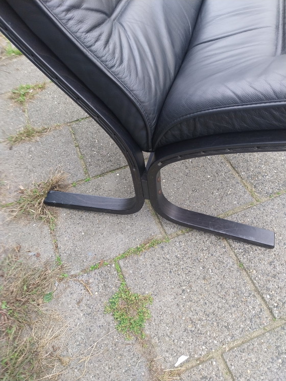 1 X Set of Two Ingmar Relling Siësta Armchairs by Westnofa Norway. Vestlandske – Leather, Textile, Vintage (photo 7 of 9)