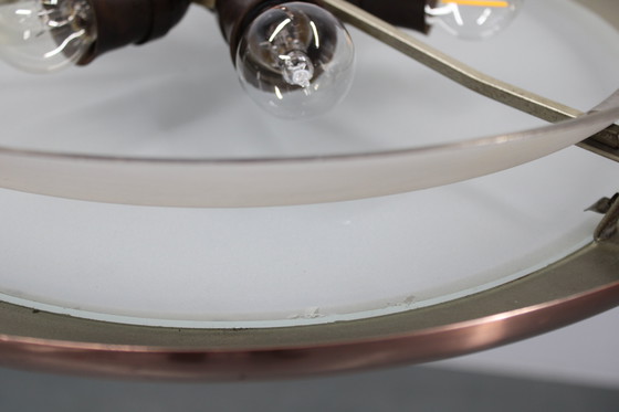 Image 1 of 1930s Bauhaus "UFO" Chandelier in Copper Finish by Josef Hurka, Czechoslovakia