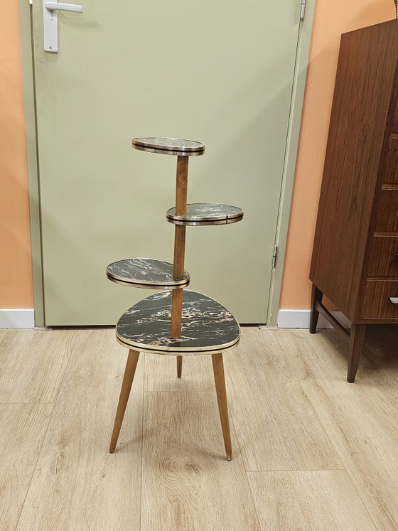 Vintage Plant Table Side Table Small Table Marble – Wood (photo 5 of 10)
